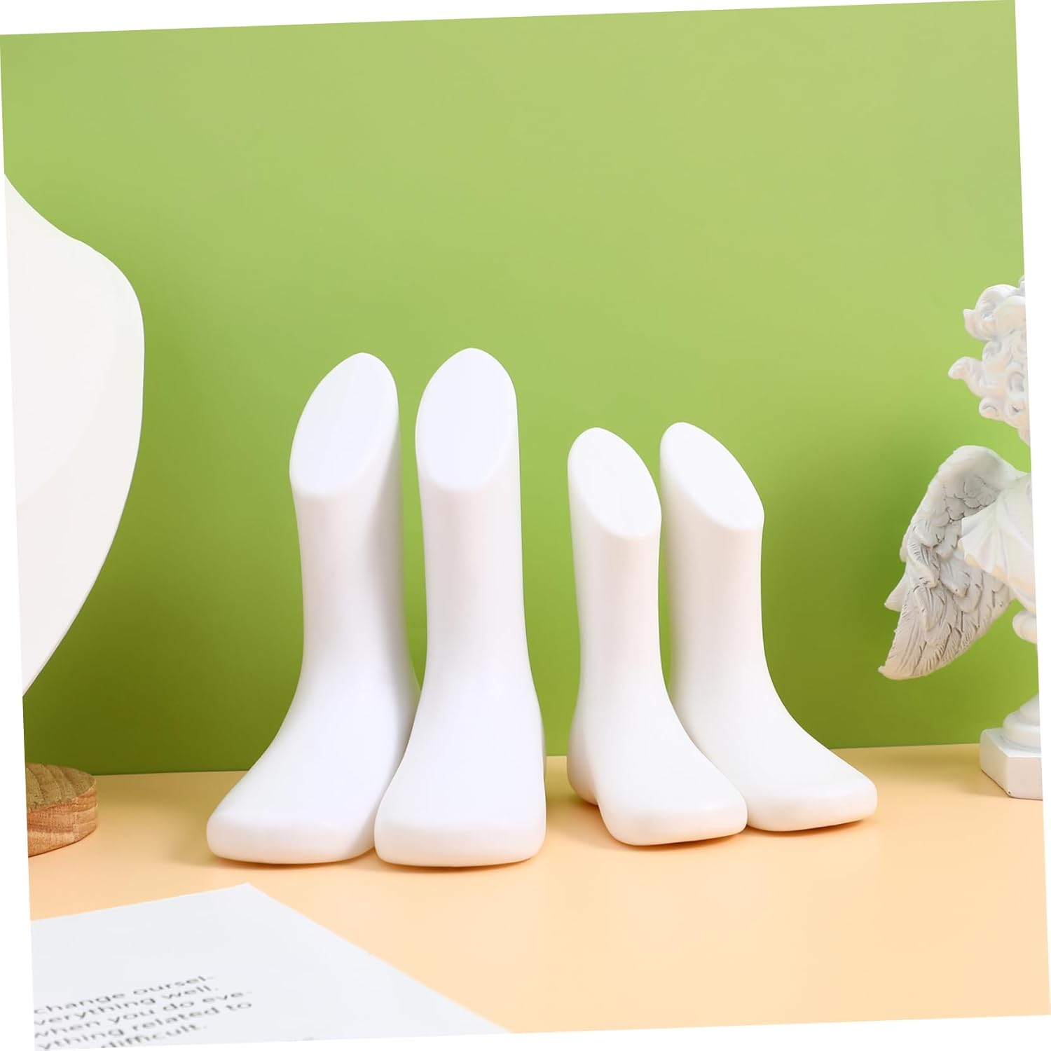 NOLITOY 4Pcs Toddler Foot Mannequin Plastic Reusable Shoe Mannequin Display Model White and Skin Tone 11.5Cm 14Cm for Retail Shop Supply image number 6