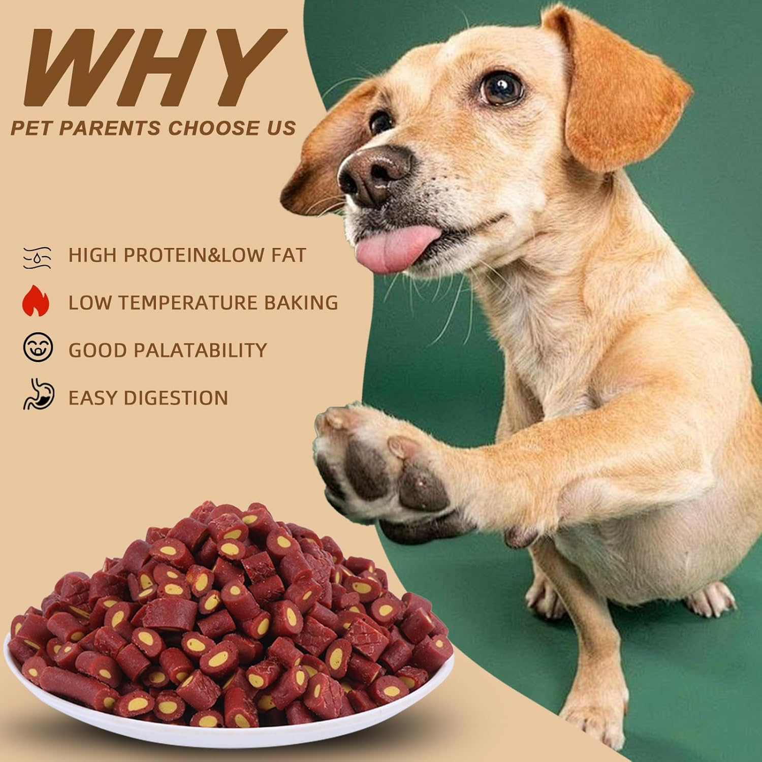 Beef & Egg Yolk Dog Treats, Natural-Ingredient Dog Treats, Healthy Tasty Training Snacks (100G) image number 5