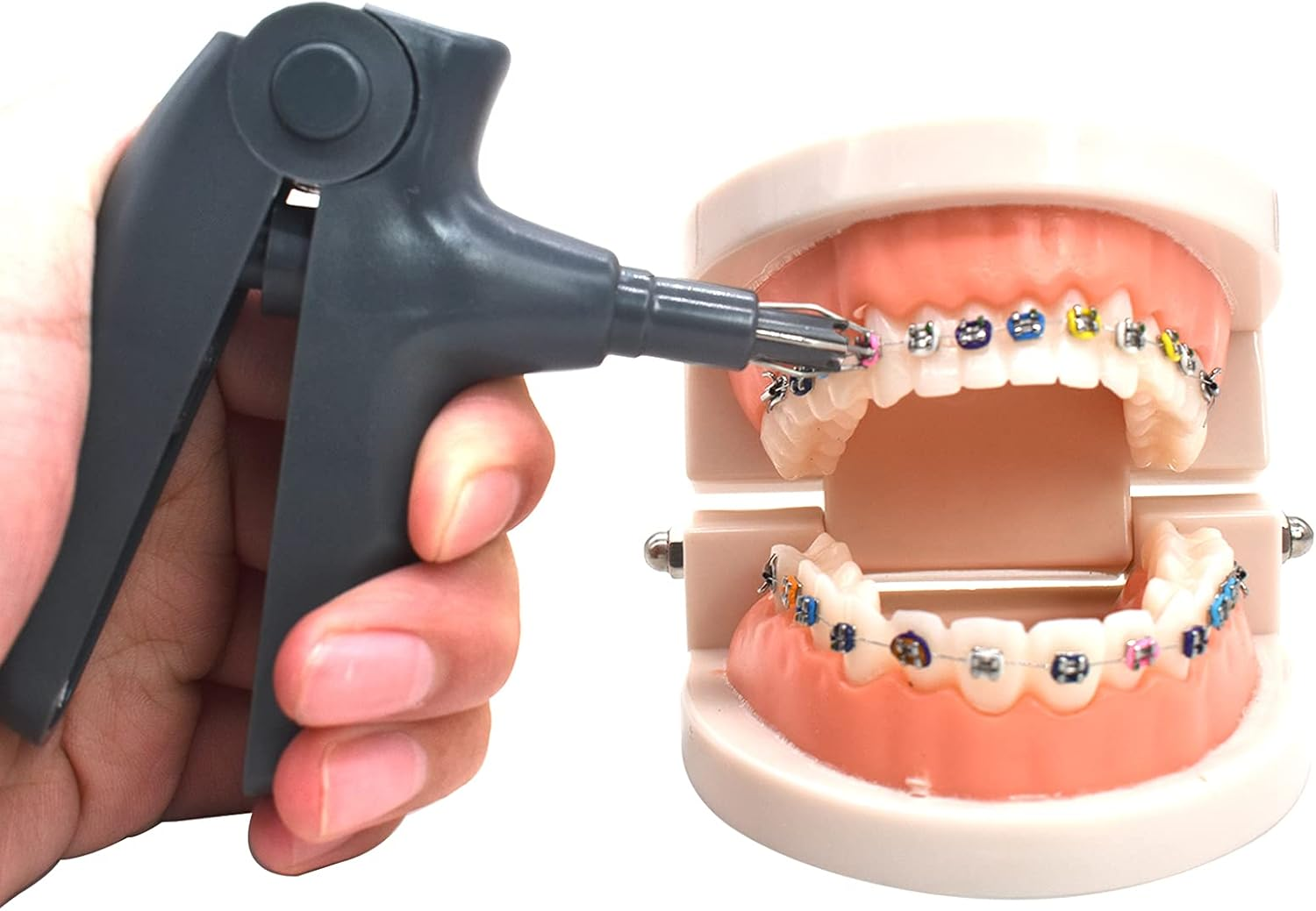 RZJZGZ Dental Orthodontic Ligature Ties and Orthodontic Ligature Gun Dispenser Orthodontic Elastomeric O-Rings Braces Rubber Bands(1040Pcs)