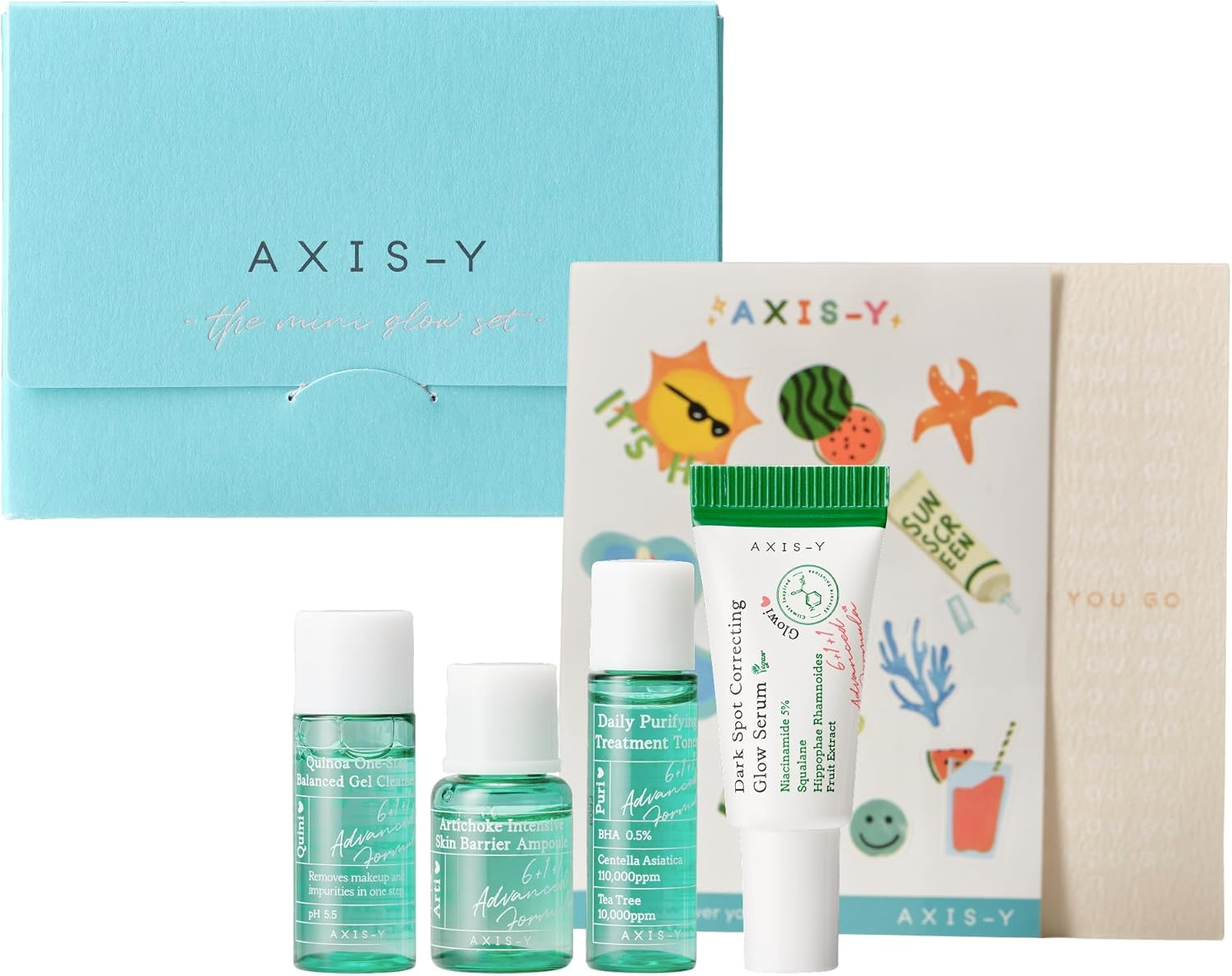 AXIS-Y the Mini Glow Set &ndash; Korean Skincare Travel Kit for Radiant Skin, Brightening and Hydrating Facial Skin Care Products with Niacinamide & Centella, Gentle Daily Routine for All Skin Types image number 4