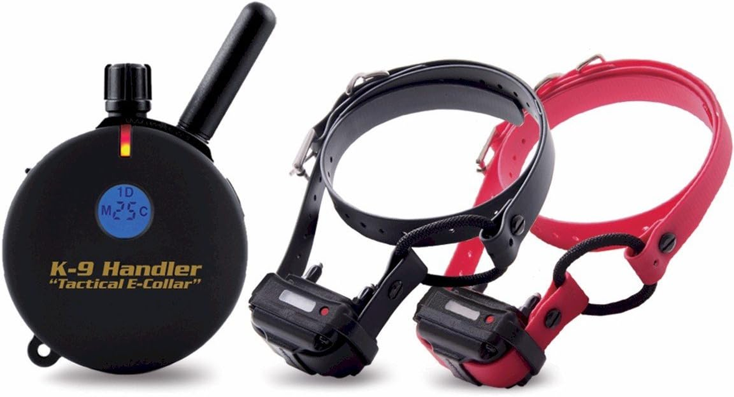 Educator K9 Tactical Dog Handler with Remote, 100 Levels Humane Stimulation, Pavlovian Tone, Waterproof, Odorproof Biothane Bungee Collar, Night Light, Rechargeable, 1 Mile 2 Dog, 33" Collar, Black image number 2