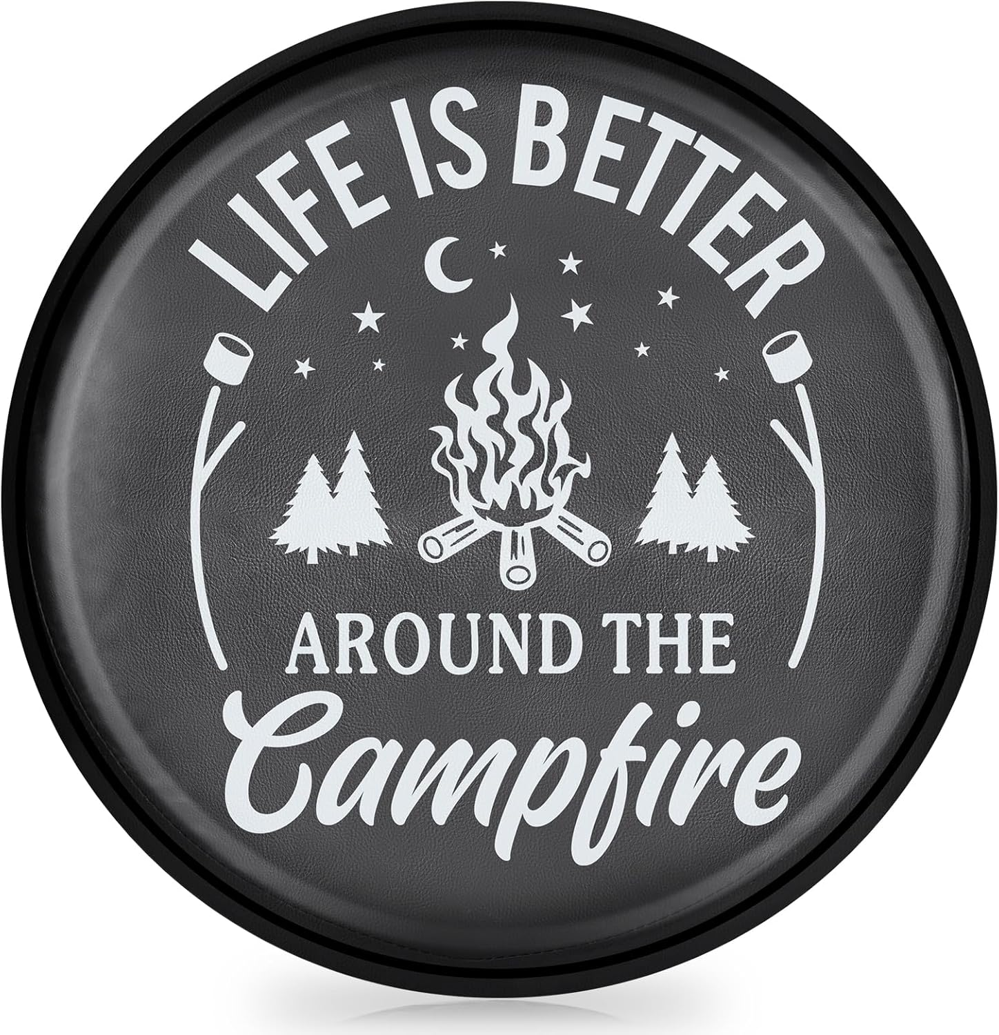 Spare Tire Cover for RV Trailer PVC Leather Spare Wheel Cover with Life Is Better for RV Trailer, Jeep, Truck, SUV 16" (Fit for Diameter 29.92-31.1Inch) image number 4