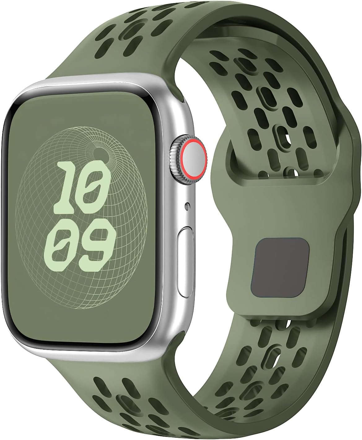 Sport Band for Apple Watch Band 46Mm 45Mm 42Mm 44Mm 49Mm 41Mm 40Mm 38Mm Men Women,Silicone for Apple Watch Strap Breathable Wristband Bracelet Iwatch Ultra Ultra 2 Series 10 9 8 7 SE2 SE 6 5 4 3 2 1 Strap