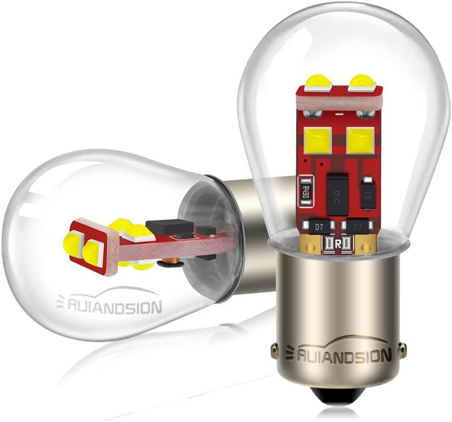 Ruiandsion 2Pcs 1157 LED Bulb,Upgrade 12V White BAY15D 2057 2357 7528 Bulb Replacement for Backup Reverse Brake Tail Lights,Non-Polarity