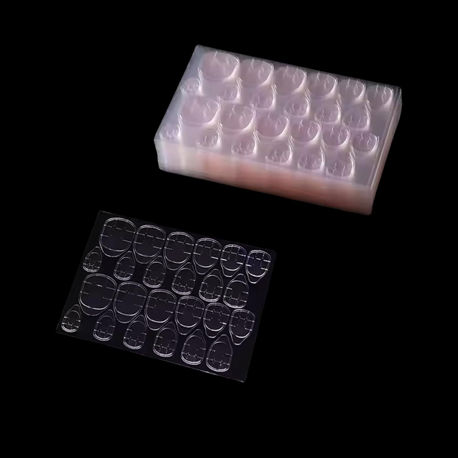 INCAUCA 600Pcs Press on Nail Adhesive Tabs Waterproof, 25 Sheet Jelly Double Sided Sticker, Sticky Tabs Thin Breathable for Acrylic False Nails Manicure Tape (Clear)