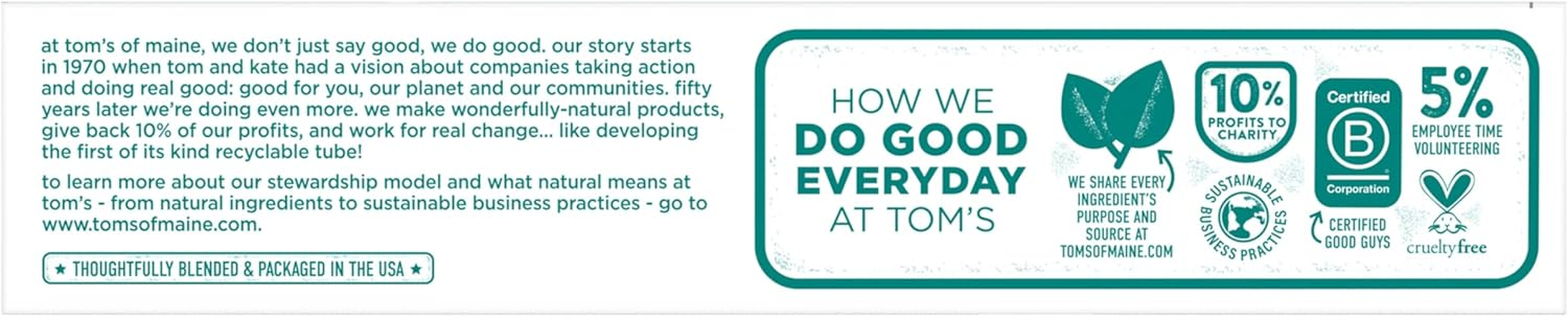 Tom'S of Maine Antiplaque and Whitening Fluoride-Free Toothpaste, Peppermint, 5.5 Oz., Pack of 2 image number 1