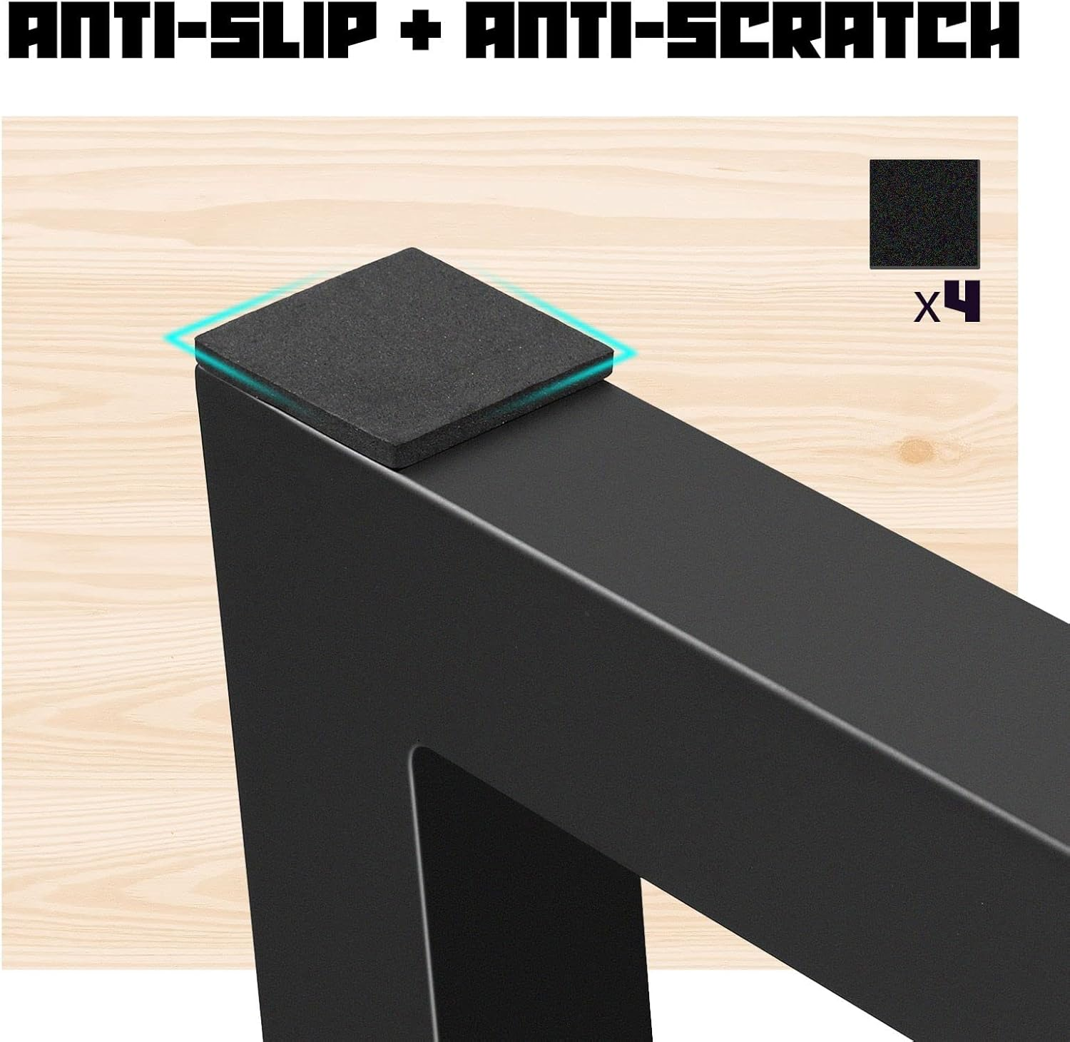 Luxsuite 2PCS Steel Table Legs Metal Desk Trapezoid Leg Feet Base Heavy Duty for Dining Coffee Tables DIY Furniture Legs Industrial Style 71Cm Height Black