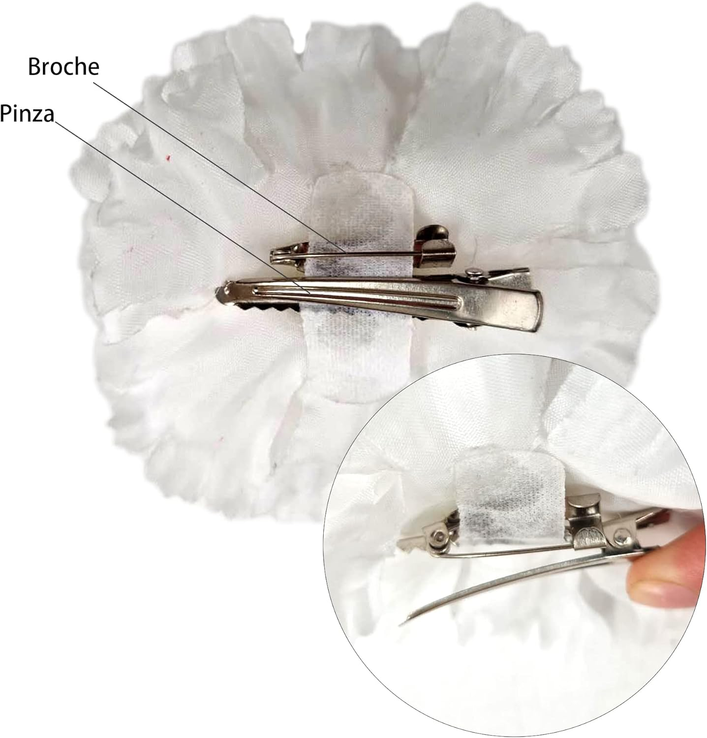 Flamenca Flower Chulapa Accessories Flamenca Girls Flowers Flamenca Women for April Flamingo Sevillana Chulapa and Dance (Pack of 6, Red White) image number 1