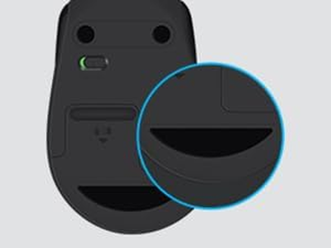 Original M330 Silent plus Wireless Mouse &ndash; Enjoy Same Click Feel with 90% Less Click Noise, 18 Months Battery Life, Ergonomic Right-Hand Shape, Compatible with PC, Mac, Laptop, Chromebook - Black image number 3