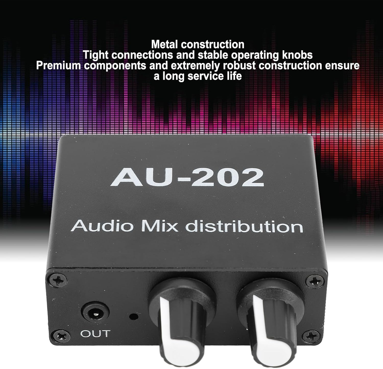 Headphone Amplifier 3.5Mm Mixer, 2 in 2 Out Stereo Mixer, 2 Channel Stereo Mixer Low Noise Independent Volume Control Small Sound Mixer for Headphone