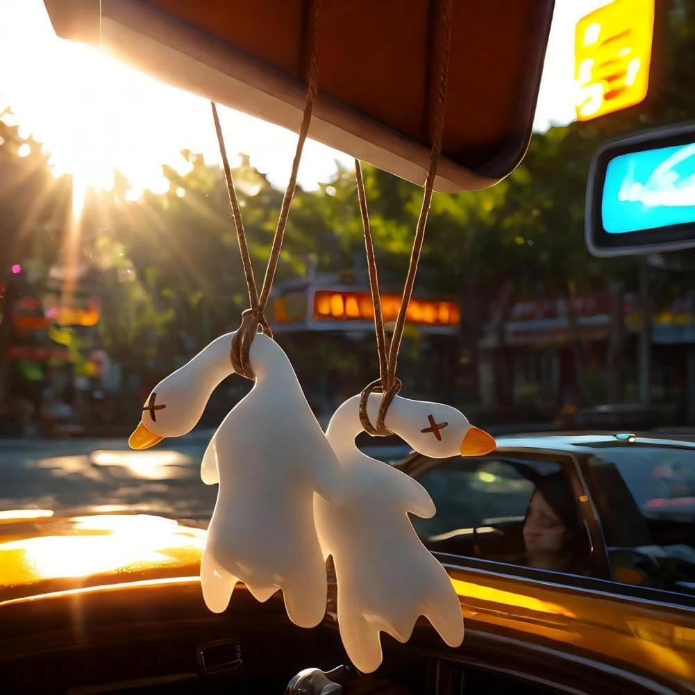 10PCS Duck Car Accessories, Color Changing Roast Duck Creative Pendant, Cute Creative Interior Decoration, UV Temperature Reminder, Suitable for Indoor and Outdoor Pendant image number 5