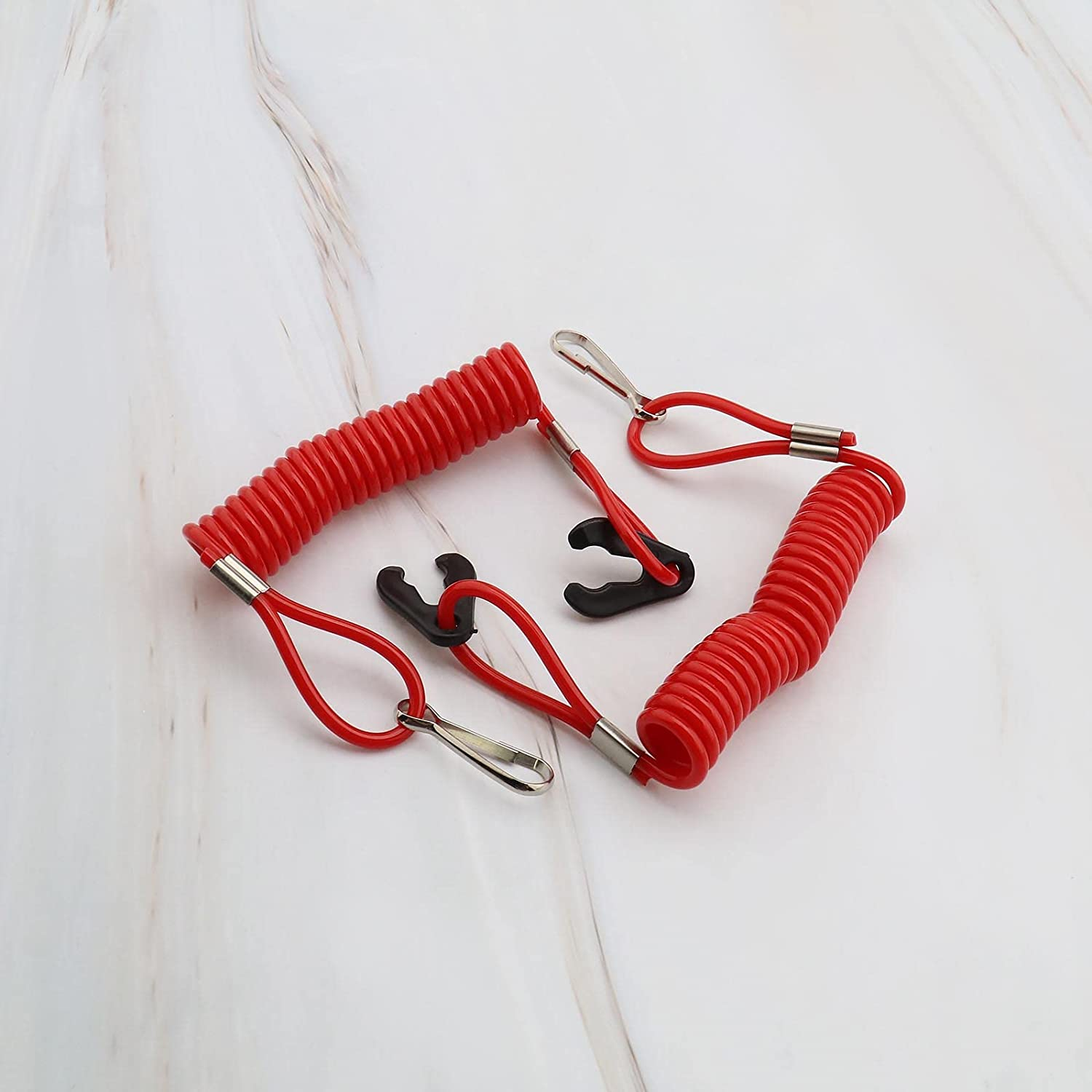 Emsea 2Pcs Outboard Motor Engine Lanyard Kill Switch Cord Safety Stop Switch Compatible with Yamaha image number 1