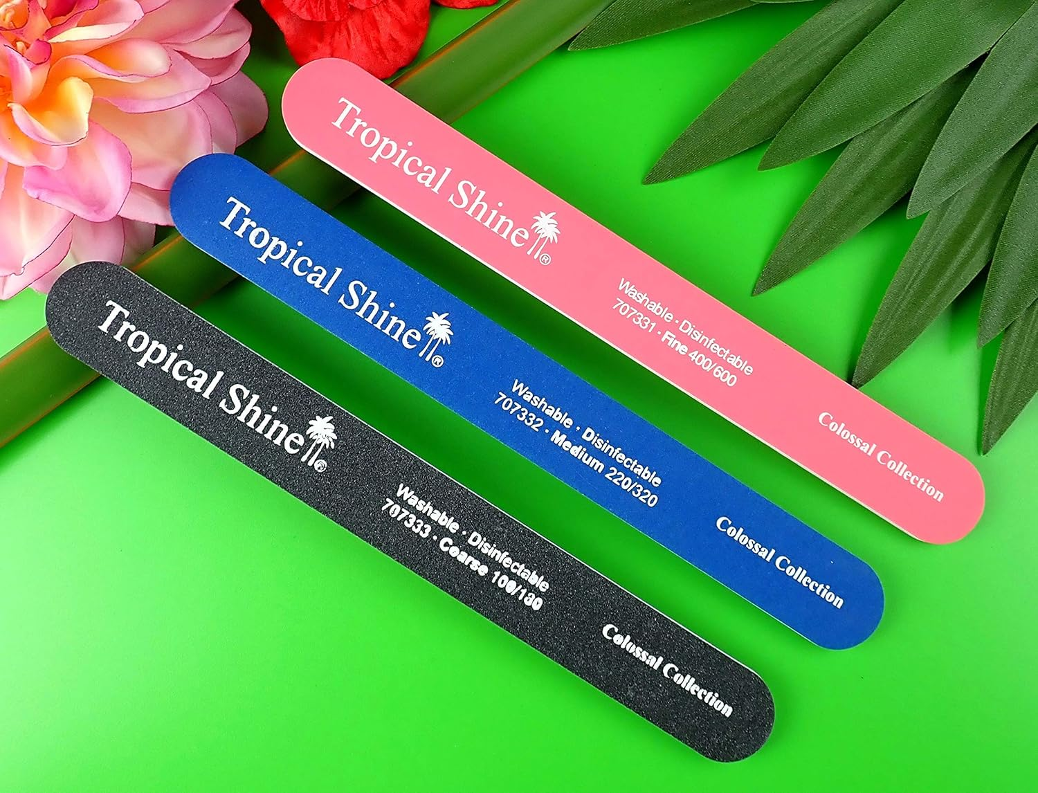Tropical Shine 8.5 Inches Nail Files for Natural and Acrylic Nails. 3 Pcs. image number 1