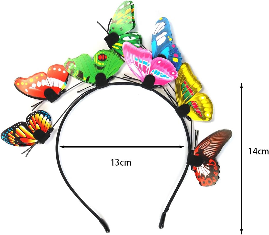 CENPEK Butterfly Headband and 8 Pack Butterfly Hair Clips Colorful Festival Accessories for Party Halloween Wedding image number 2