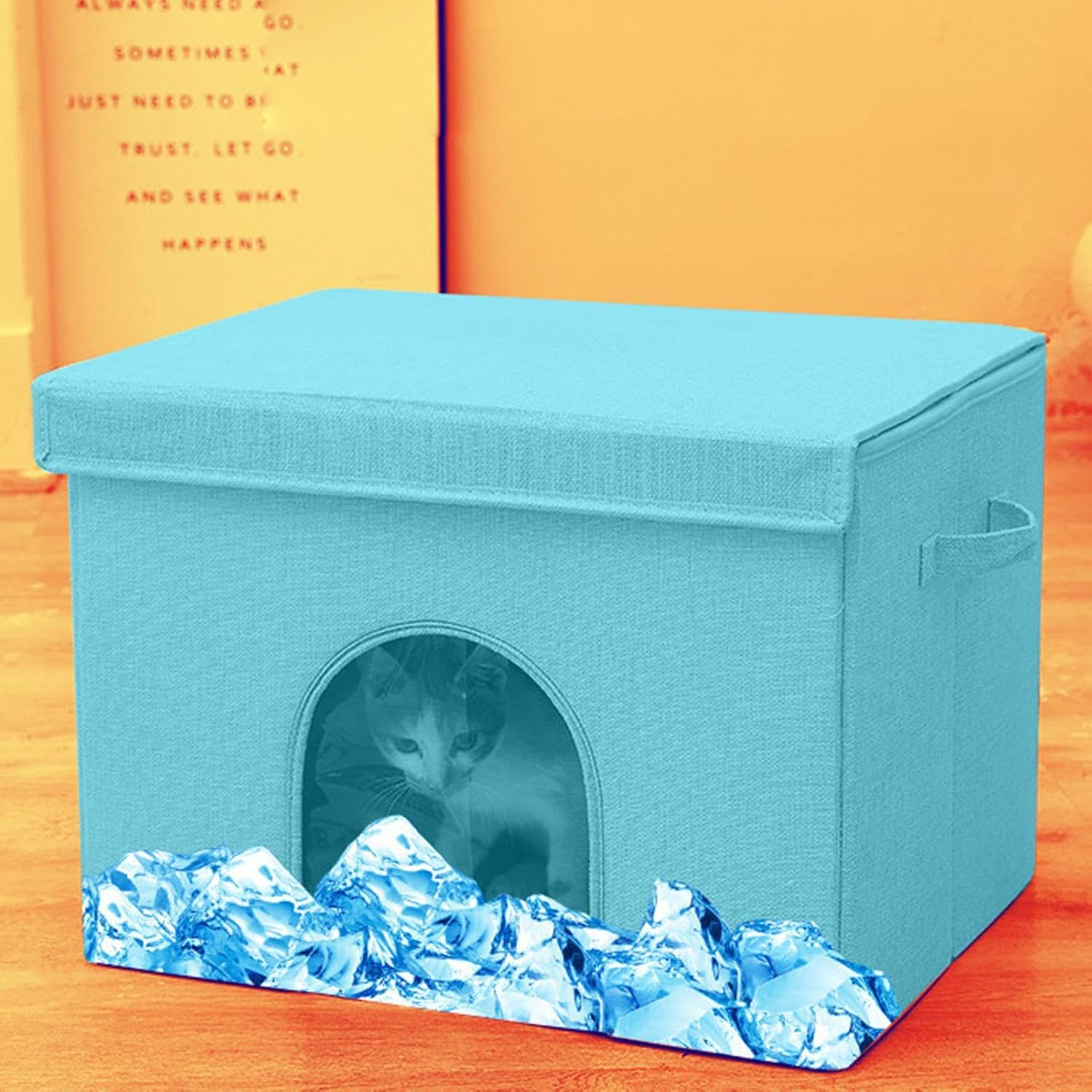 Outdoor Cat House - Pet Outdoor House | Cat House Villa Tent | Small Dog House | Cat Shelter with 12 Ice Packs | Foldable Cat House Indoor Cat House for Indoor Outdoor image number 1