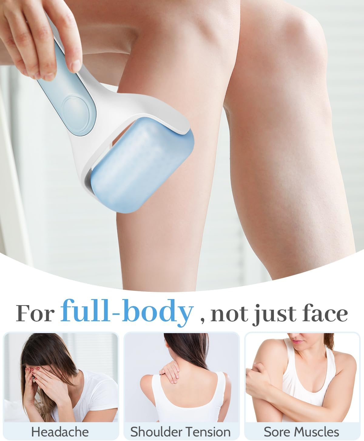 MORGLES Ice Roller for Face, Premium Facial Roller for Puffiness, Dark Circles and Lymphatic Drainage, Face Massager for Women Self Care with Carry Case image number 4