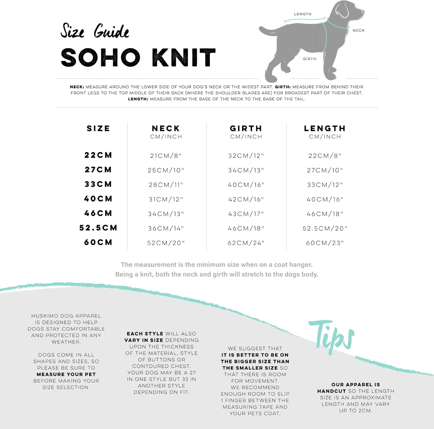Huskimo Soho Knit Crush Dog Jumper, Cyan, 22Cm image number 6