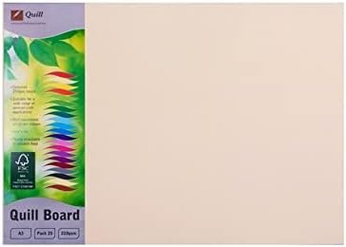 Quill, Coloured Board, 210Gsm, A3, Pack 25, Cream [Item No. 100850201]