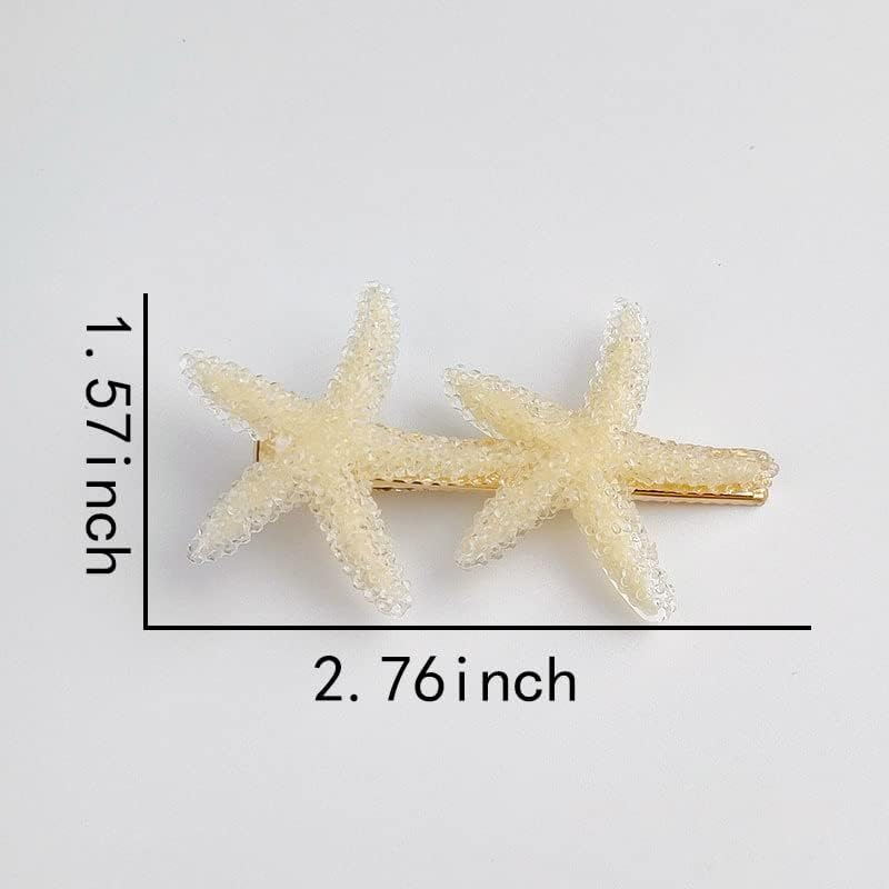 4Pcs Starfish Mermaid Hair Clips for Women Girls Seastar Rhinestone Hair Barrettes for Girls Beach Hair Accessories for Thin Thick Hair Pins for Buns Stars Hair Pieces for Women image number 1