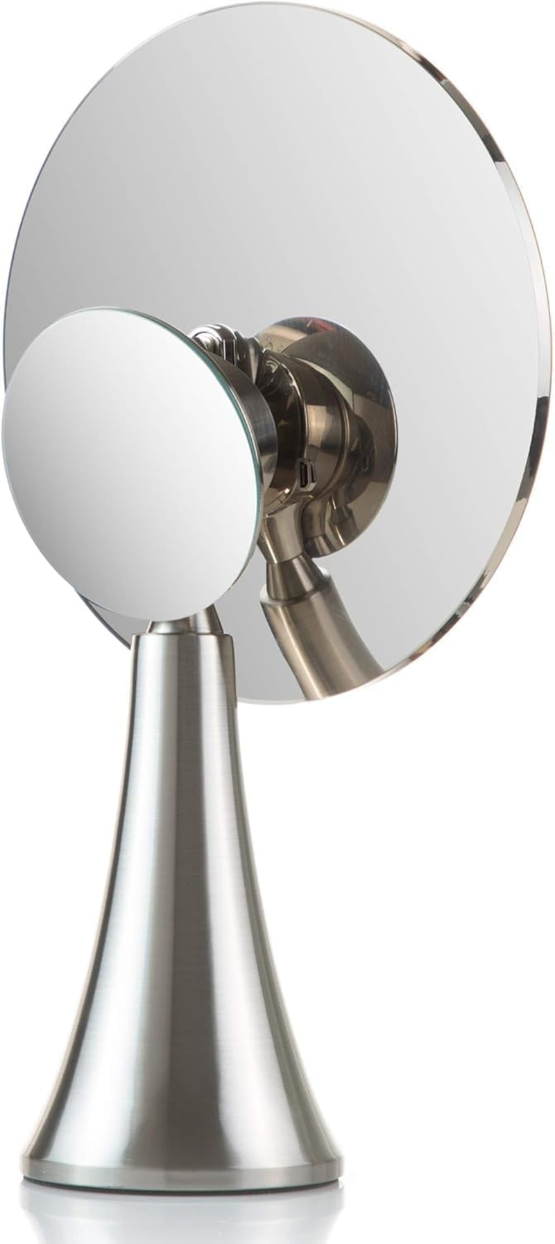 9Inch Lighted round Makeup Vanity Mirror, 5X/10X Dual Magnification with Ultra Bright LED Lights Beauty Mirror, Rechargeable, Cordless, Touch Control Adjustable Brightness, Brushed Stainless Steel image number 2