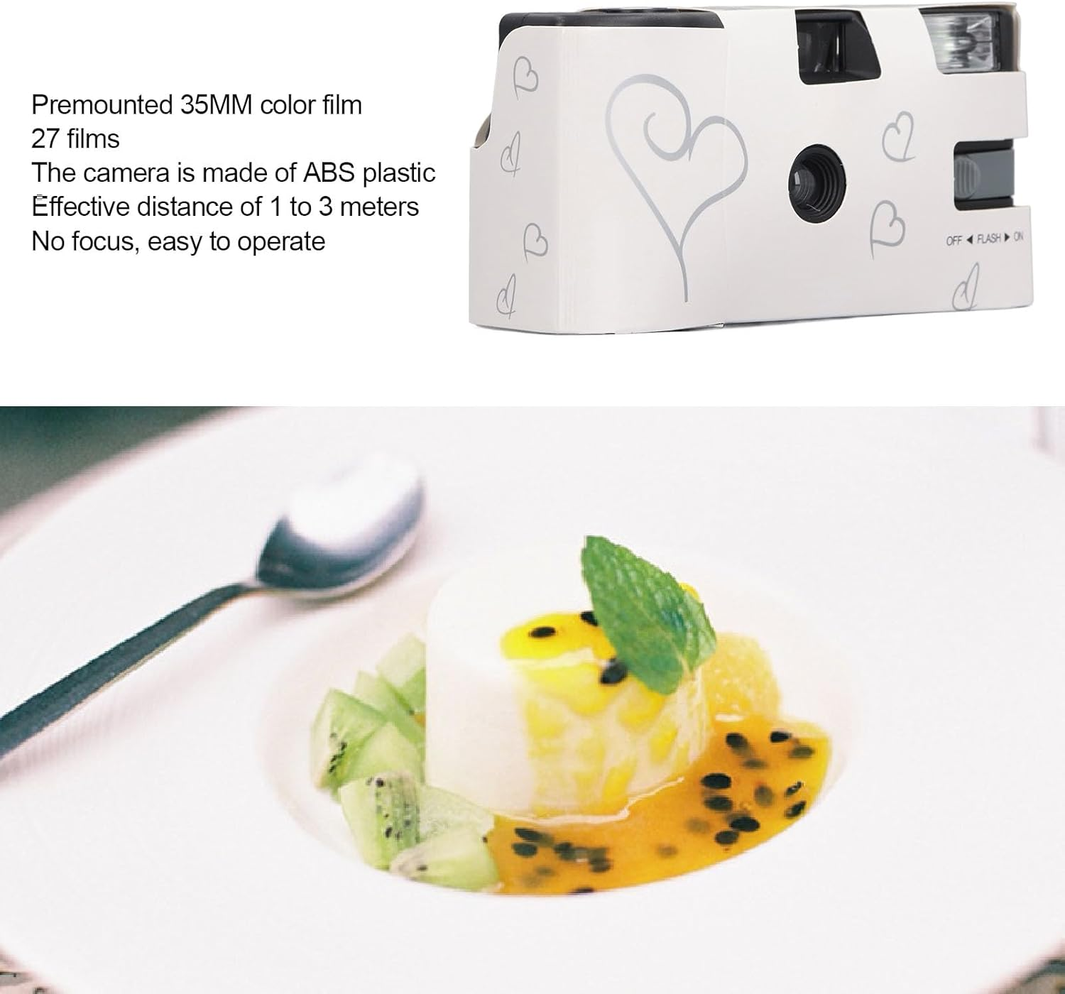 Disposable Camera for Wedding, Retro Disposable Film Camera, Single Use Camera Film Camera with Flash 27 35Mm Color Films for Anniversary Concert Travel image number 4