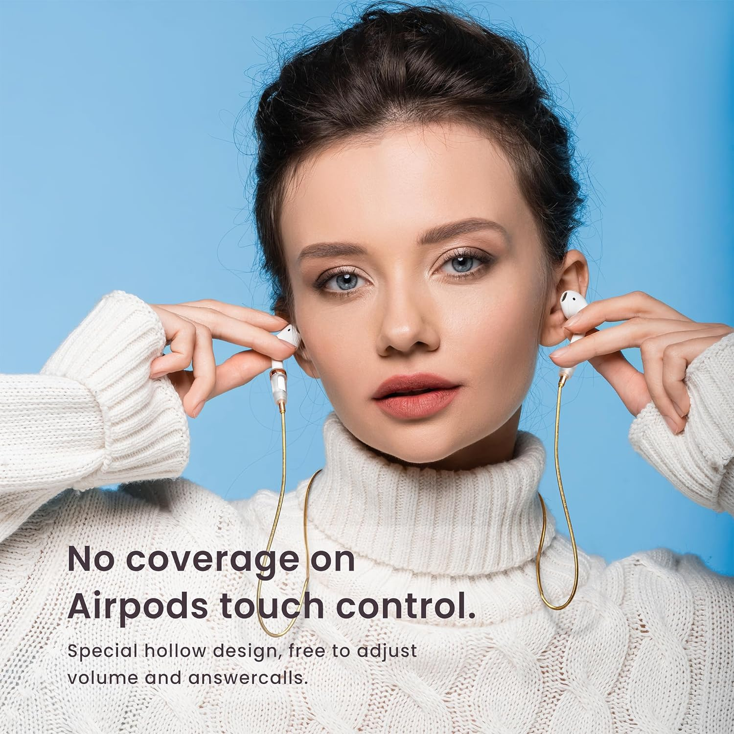 Anti-Lost Neck Strap for Airpods, Strong Magnetic Necklace Holder String, Sports Lanyard for Headphone Compatible with Airpods 1&2 /3Rd /Pro/Pro 2 S Gold image number 4