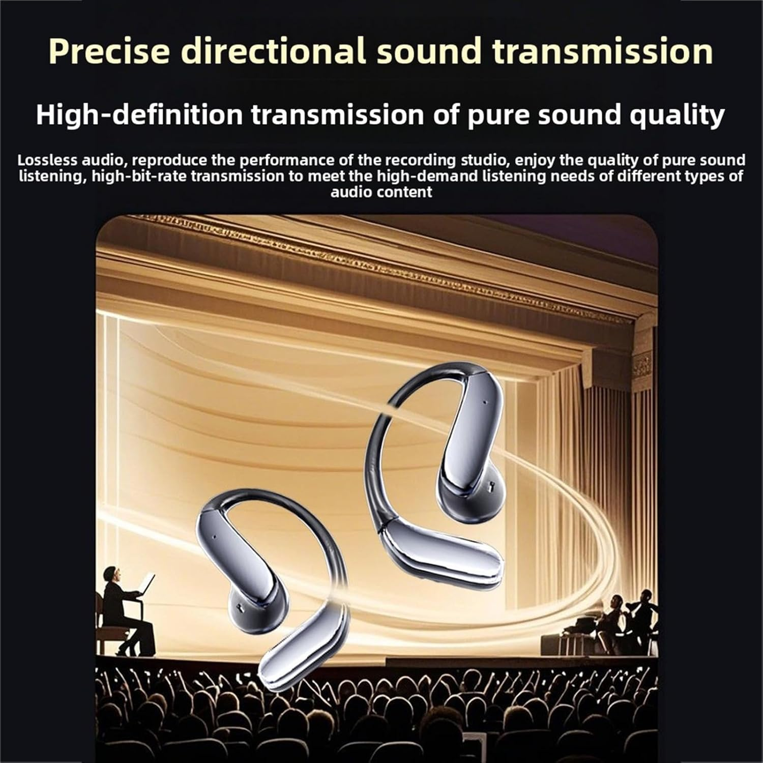 Luocute Open Ear Earbuds, Wireless Smart AI Translation Touch Control Bluetooth Earbuds, Suitable for Music Calls Outdoor Sports image number 4
