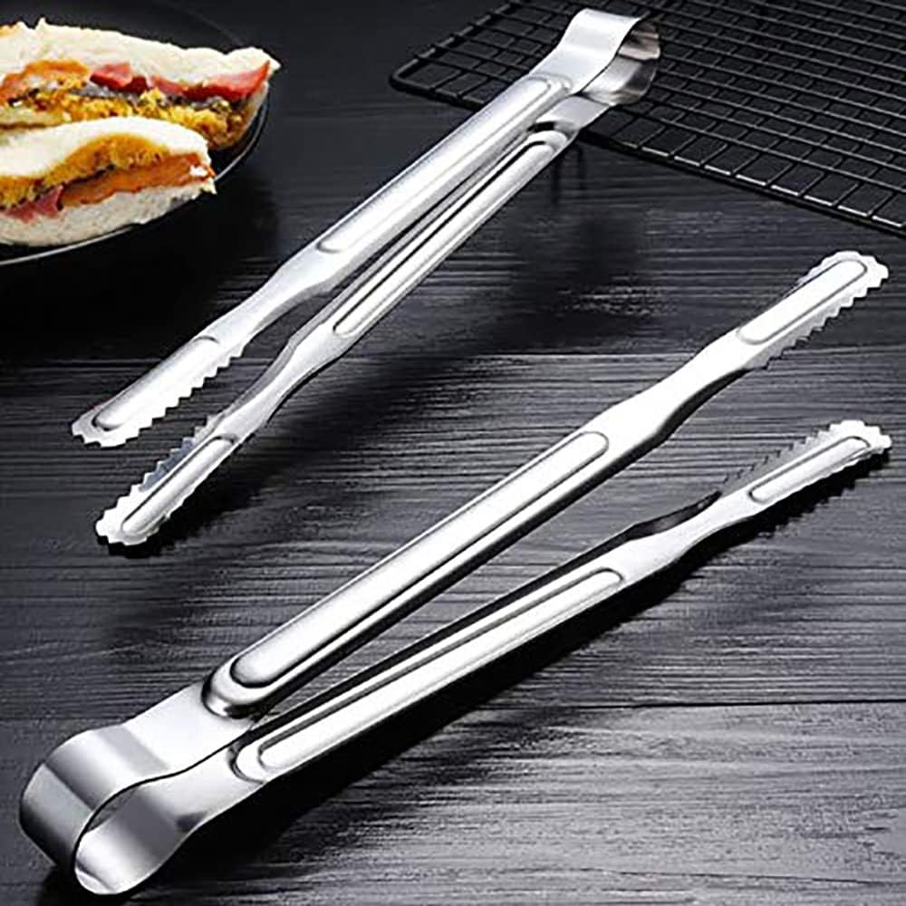 Korea Multi Proposal High Strength Stainless Steel Tongs, Bounds Spring, Smooth Edge for Food, BBQ, Bulgogi, Korean BBQ Food (X-Large) image number 4