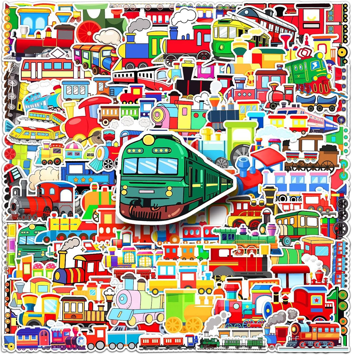 100 PCS Train Stickers Vinyl Waterproof Stickers for Boys,Girls,Kids,Children,Teens,Adults Decals for Laptop,Phone,Luggage,Computer,Skateboard,Bicycle,Water Bottle - Cute Hand-Painted Small Cat Stickers image number 7