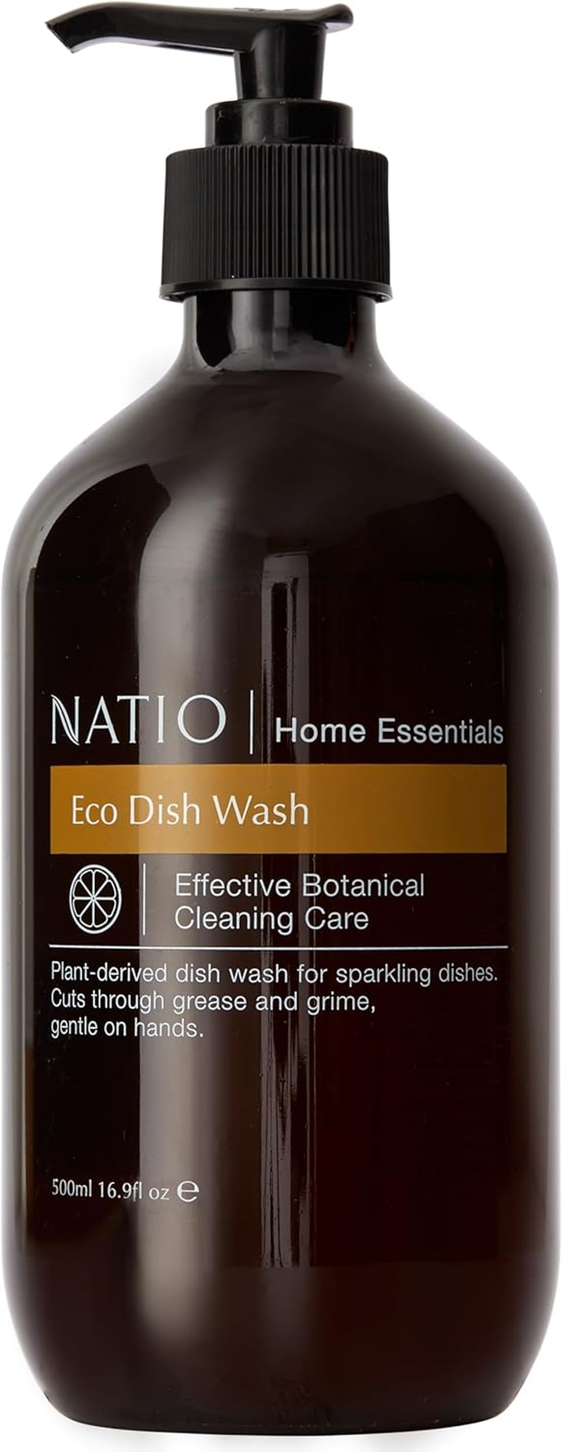 Natio Australia Home Essentials Eco Dish Wash 500 Ml - Botanical Cleaning Care Non-Toxic Dish Soap - Orange, Eucalyptus, Lime, Tangerine & Palmarosa - Sulphate Free, Cruelty Free & Made in Australia