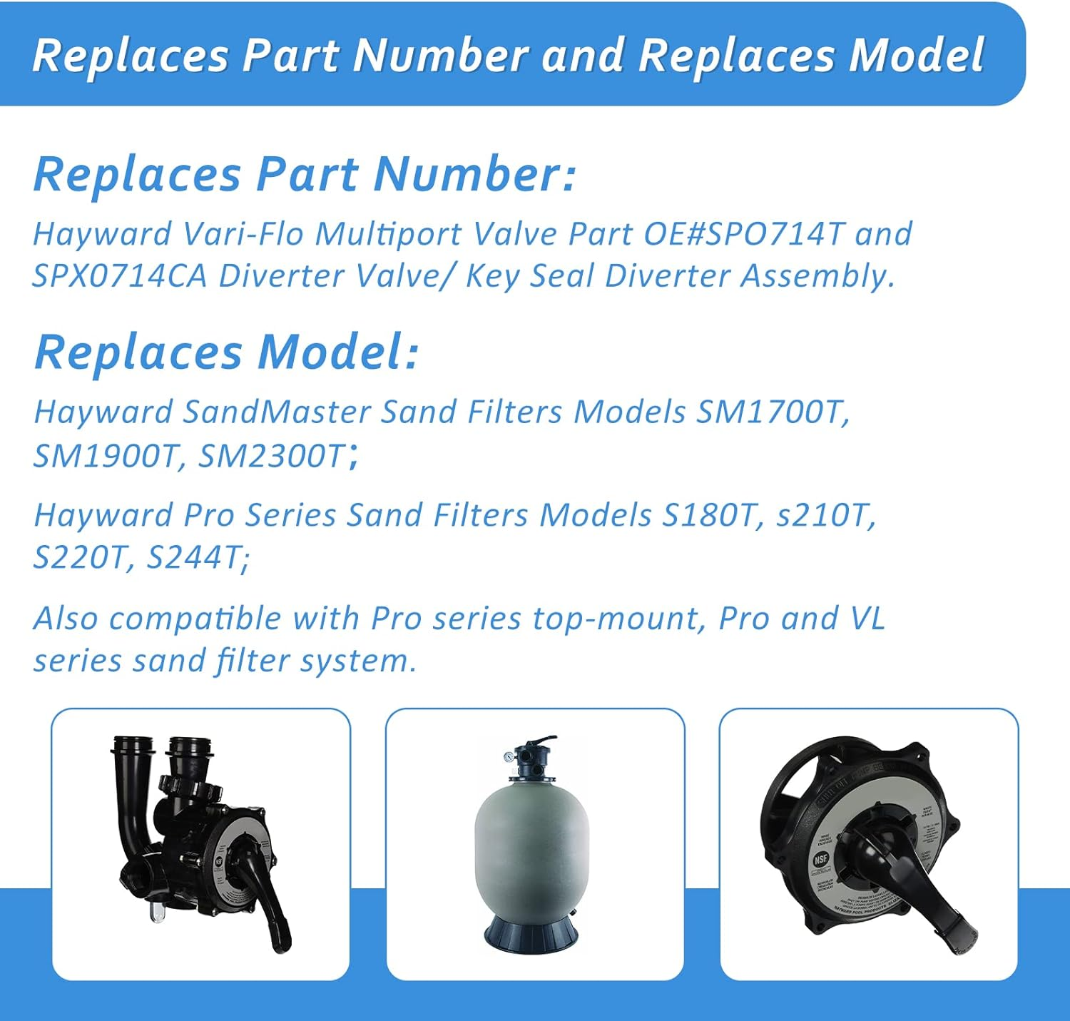 SP0714T Valve Gasket O-Ring Compatible with Hayward Vari-Flo XL Valve Multiport Valve Rebuild Kit Pool Variflo Valves 1-1/2 Spider Gasket Replacement Cover O'Ring Parts image number 5