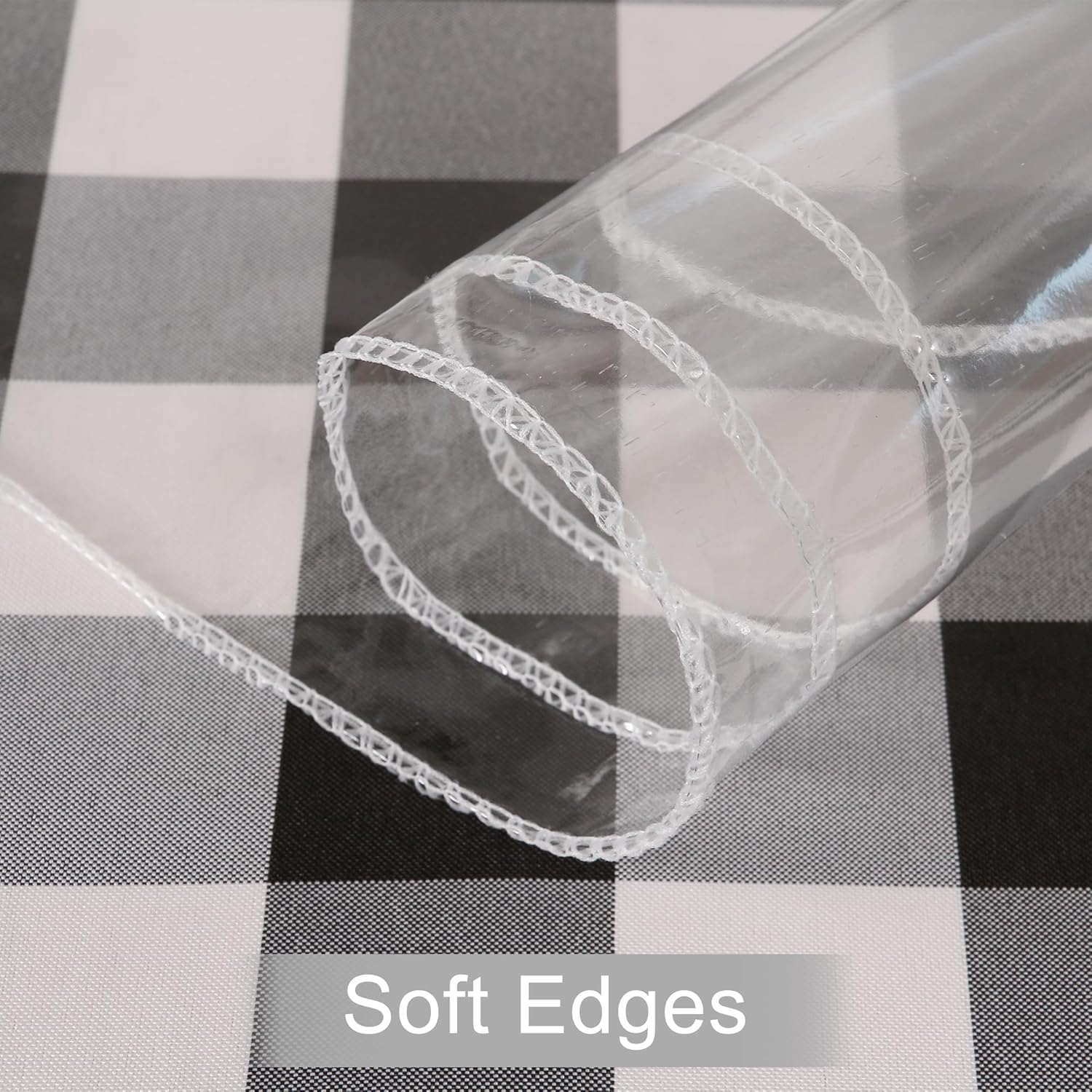 DWCN Clear Plastic Tablecloth 100% Waterproof Vinyl PVC Rectangle Table Cover Protector Oil Spill Proof Wipe Clean Table Cloth for Dining Table, Parties and Camping, 152 X 305Cm