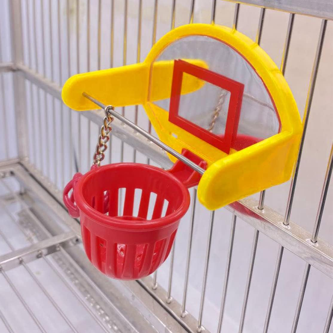 Bird Basketball Toys Parakeet Training Basketball Hoop Pet Chew Toy Cage Accessories, Bird Training Toys image number 5
