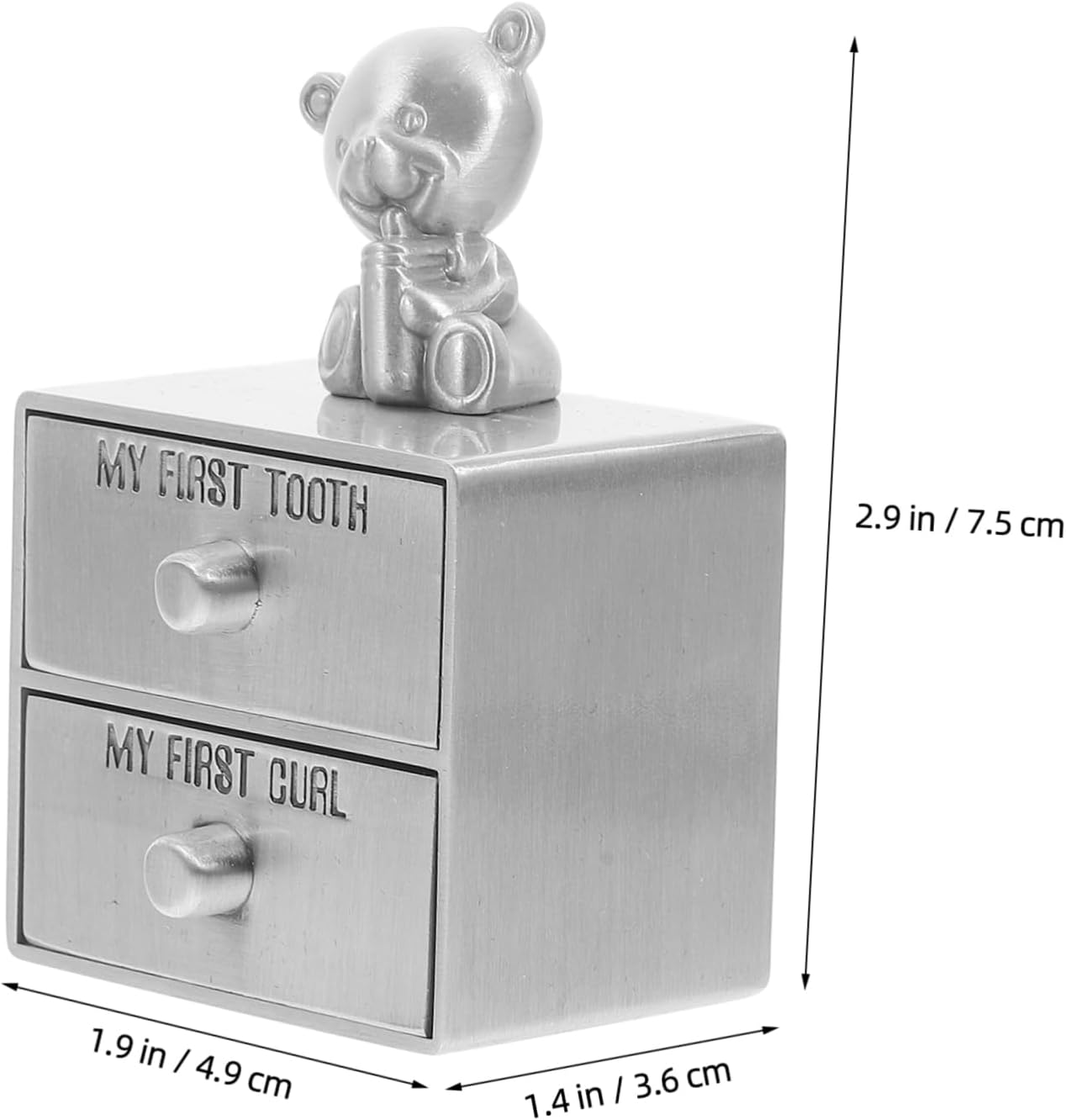 Alipis Metal Teeth Storage Box First Tooth Keepsake Box for Boys and Girls Curl Holder image number 5