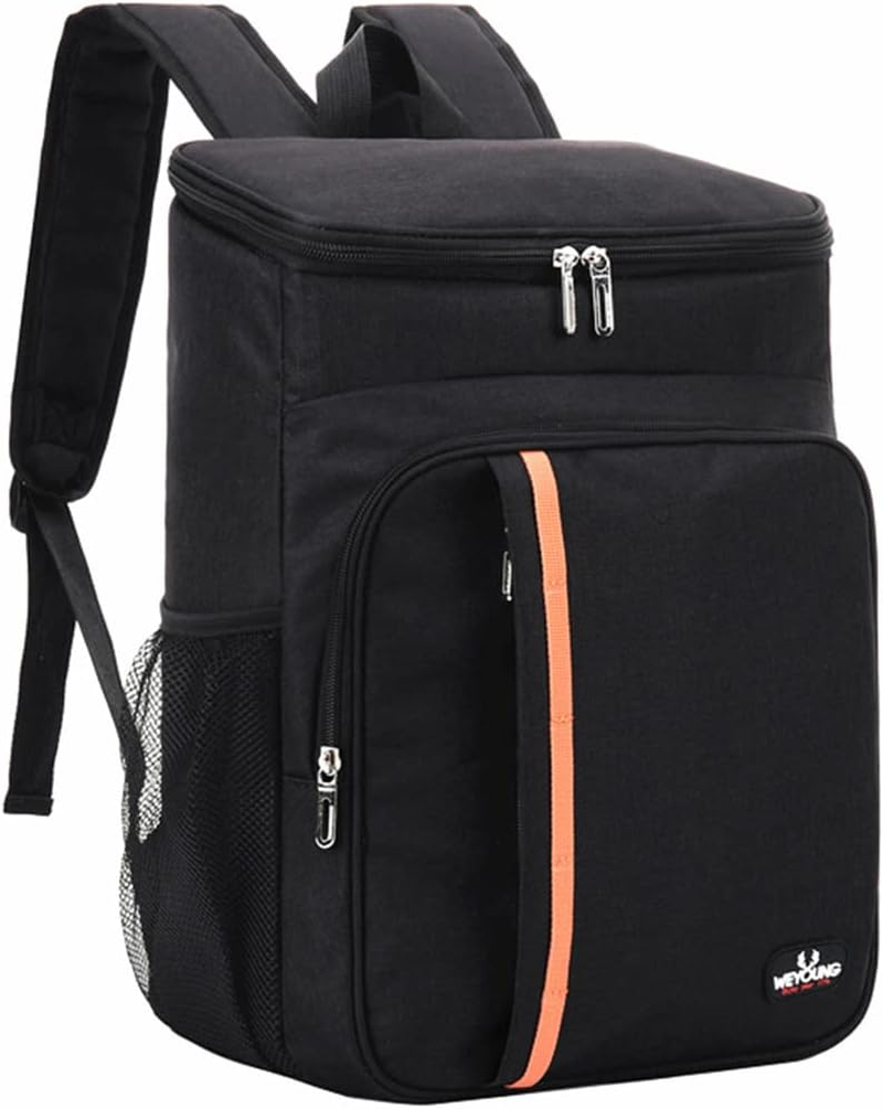 NUZAMAS Insulated Lunch Cooler Backpack Bag 18L Waterproof Picnic Backpack Womens Mens Hot Cold Freezer Dring Storage Food Container for Travel Fishing Hiking Beach School Office Camping BBQ (Black) image number 3