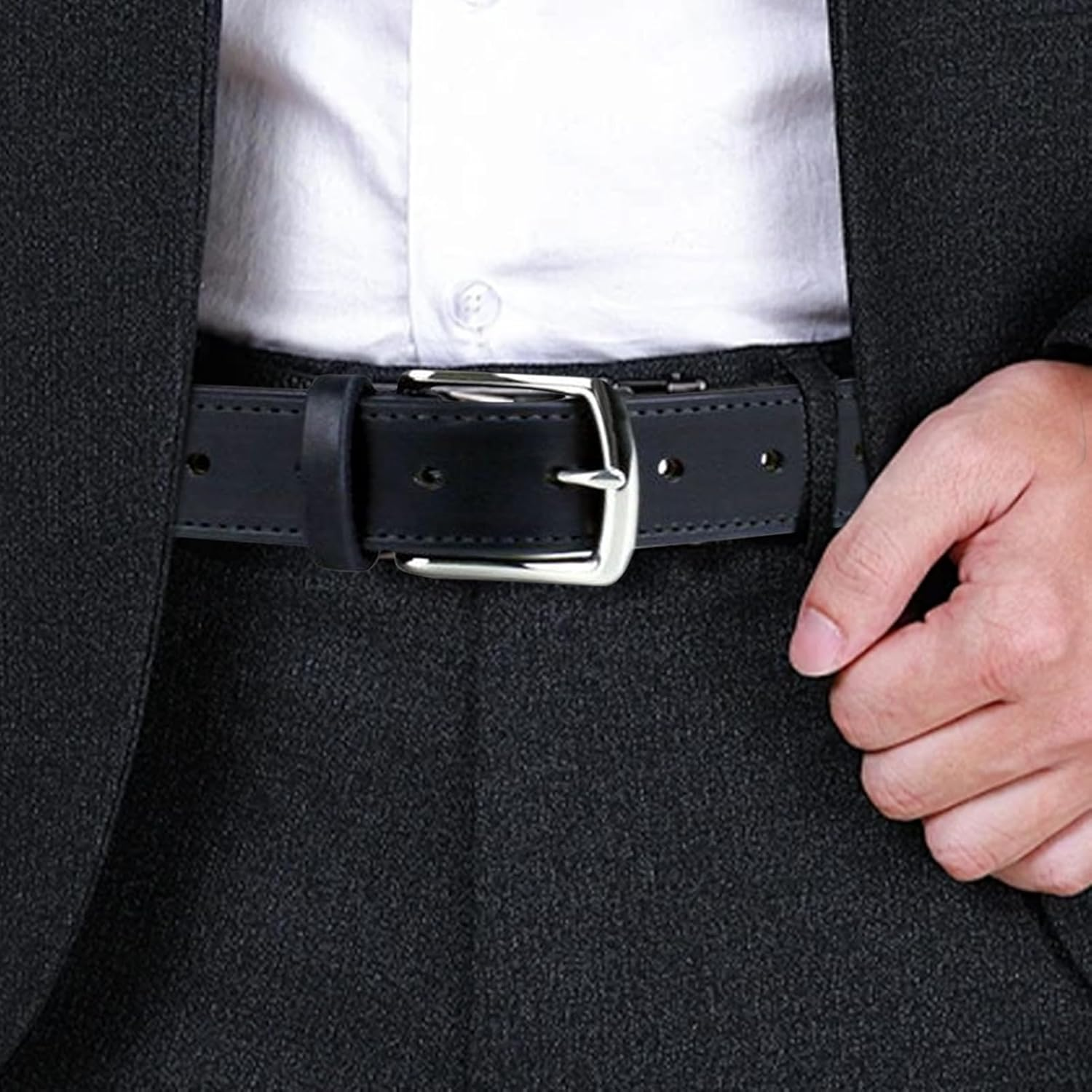 Leather Travel Belt - Concealed Waist Belt Anti-Theft Organizer | Safe Equipment for Business, Outdoor, Keys, Luggage, Holiday, Hiking, Stylish Passport Bill Bag image number 2