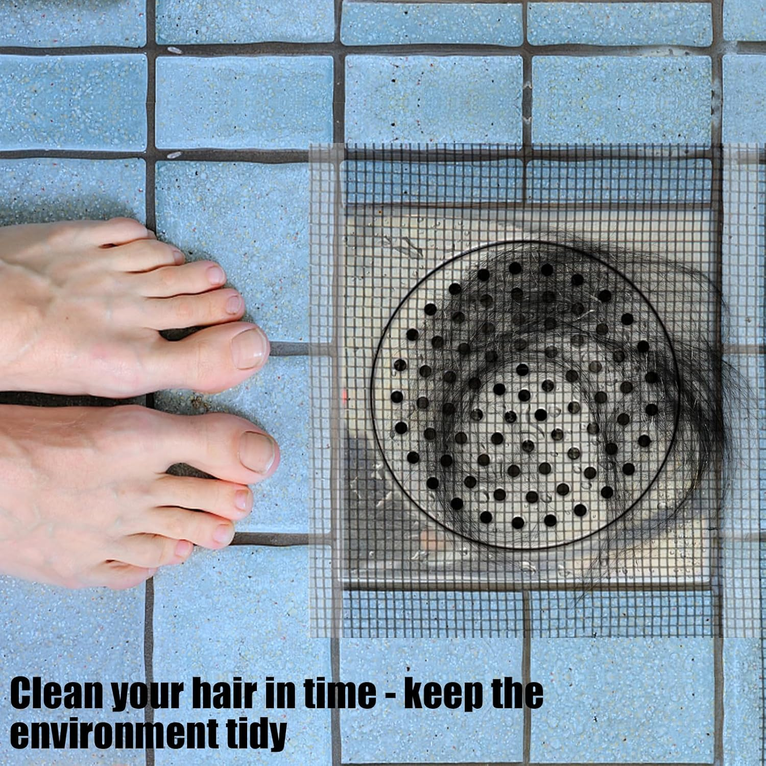 Cuttable Hair Catcher, 32.8 Feet X 4 Inch, Shower Hair Catcher with Removal Tool, Drain Protector Hair Strainer Hair Filter for Drain Hair Stopper for Bathtub Shower Kitchen image number 2