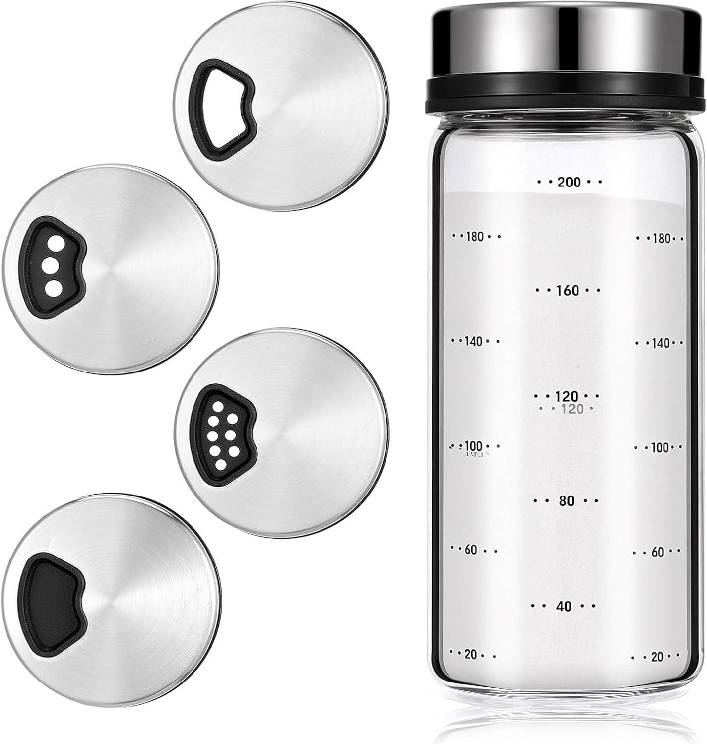 1 Salt Shaker, Salt Dispenser, Seasoning Shaker &ndash; 200Ml Heat-Resistant Glass Spice Jar with Adjustable Rotating Lid for Kitchen, Dining, or Decorative Use (Leak-Proof) image number 1