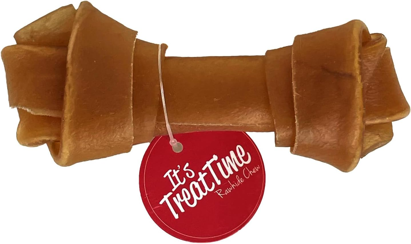 It'S Treat Time Dog Rawhide Bone Knot Natural 11Cm (25 Pack) - Long-Lasting Dog Treats, Dental Chews for Dogs, Teeth Cleaning, Tartar Control, Oral Health image number 1