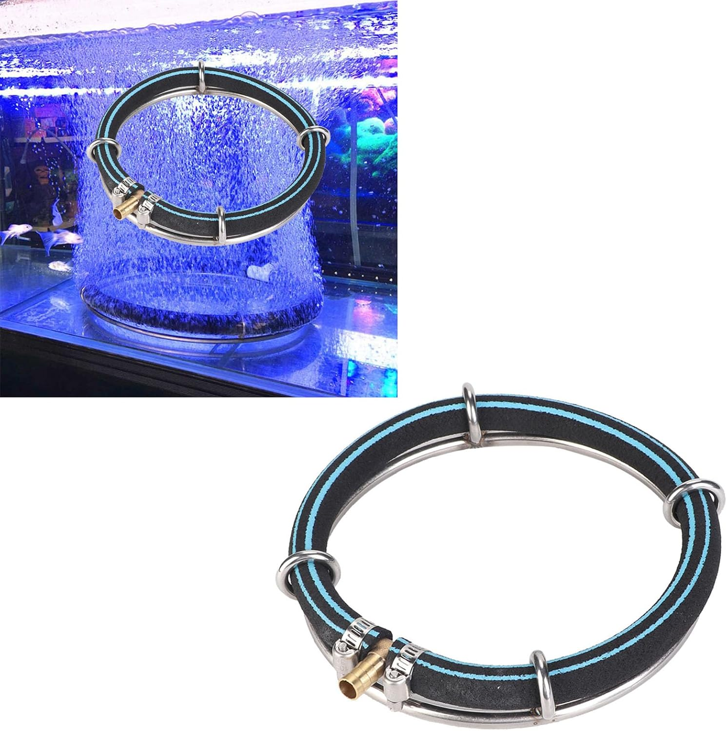 Aquarium Copper Air Bubble Diffuser Ring Durable Oxygenation Bubbler for Fish Pond Air Diffuser Ring,Aquarium, Bubble,Fish Pond Bubbler (Single Circle Diameter 25Cm) image number 6