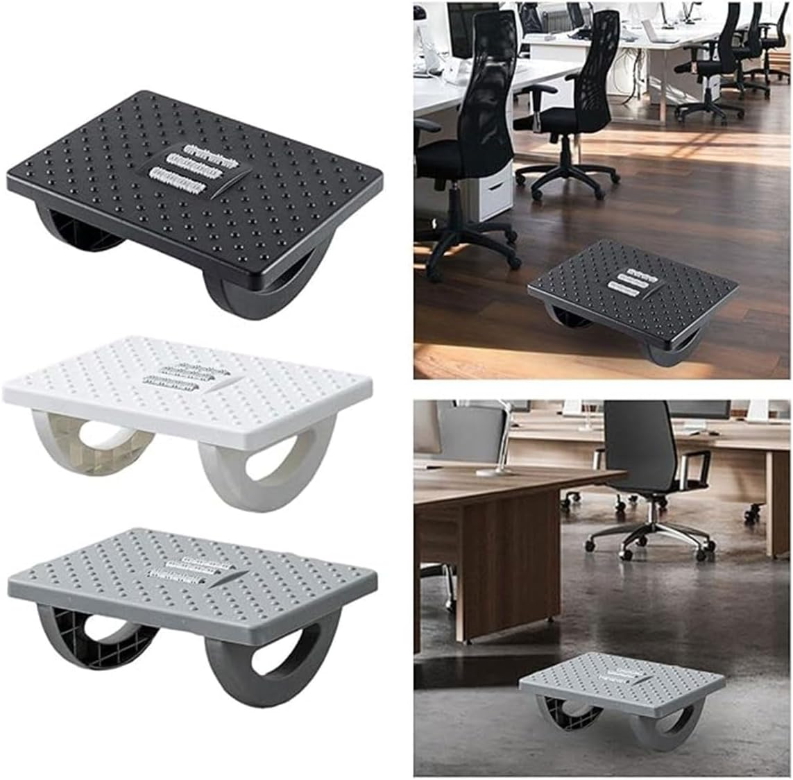 AIMALL Ergonomic Foot Stool for Office and Home, Non-Slip, Multi-Functional, 13.38 X 9.84 X 5.11 Inches, Suitable for Adults and Children, Easy Assembly - Grey image number 3