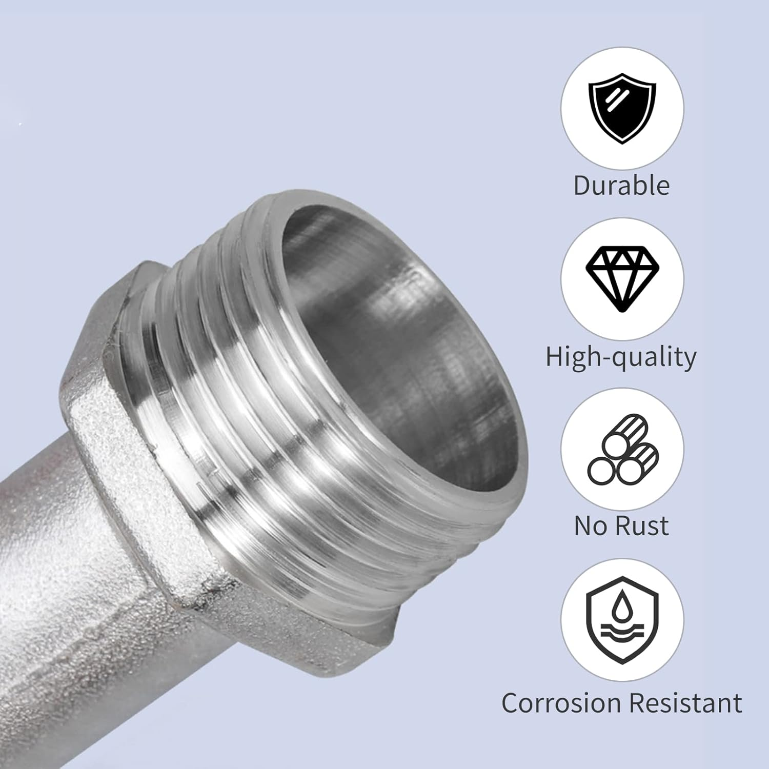 QIUNI IBC Tank Drain Adapter 3/4'' Thread Connector Brass Valve Fitting for Oil Fuel Water image number 5