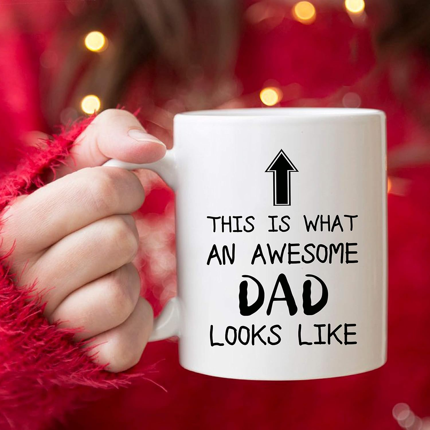 5Aup Funny Father'S Day Awesome Dad Coffee Mug Gift, This Is What an Awesome Dad Looks Like, 11Oz Novelty Cup from Daughter Son, Unique Birthday for Father Husband Men