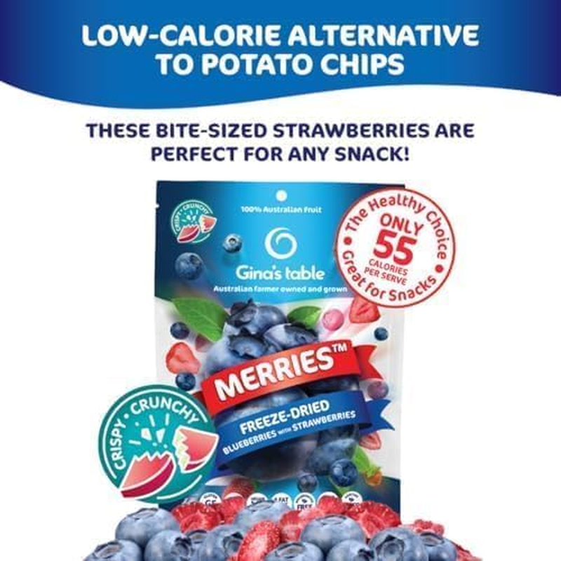 Gina&rsquo;S Table &ndash; Freeze Dried Fruit 18G &ndash; Low Calorie Snacks for Kids & Adults &ndash; Natural Fruit Snacks &ndash; Freeze Dried Berries (Blueberries & Strawberries) &ndash; 10 Count image number 5