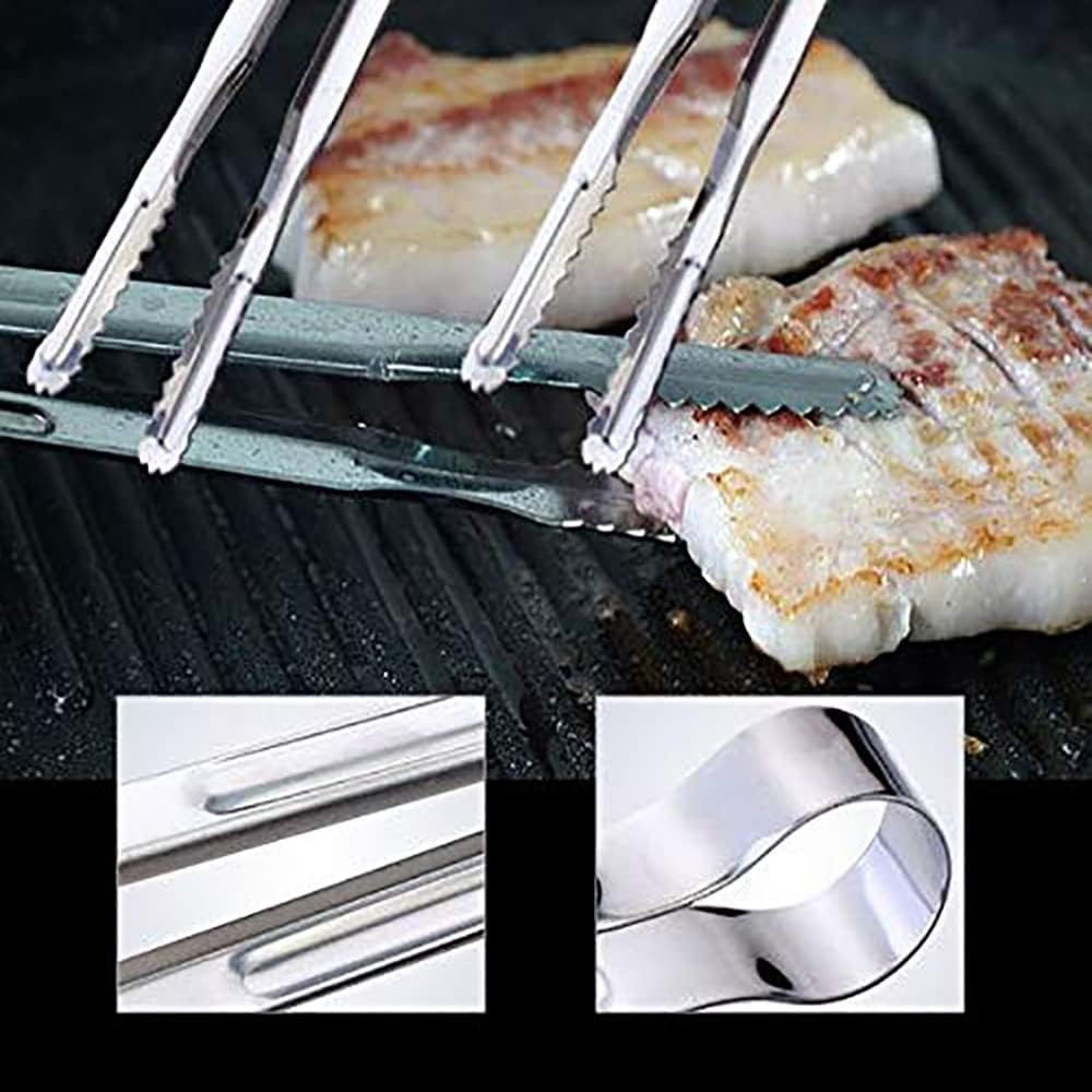 Korea Multi Proposal High Strength Stainless Steel Tongs, Bounds Spring, Smooth Edge for Food, BBQ, Bulgogi, Korean BBQ Food (X-Large) image number 2