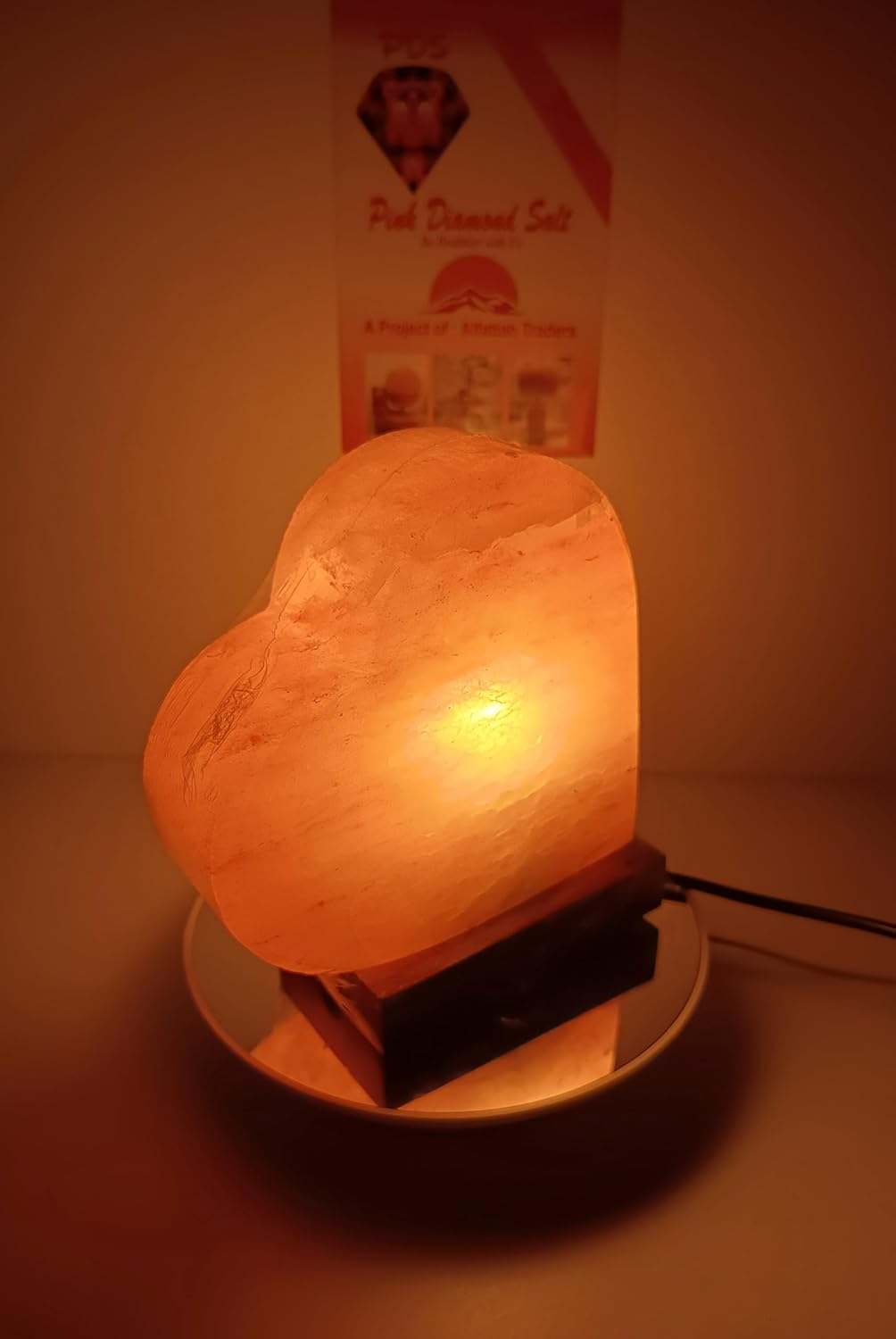 3-4 KG Premium Natural Heart Salt Lamp 100% Authentic, Handcrafted from the Foothills of the Himalayas Beautifully Hand Craft Heart Shape Lamp image number 6