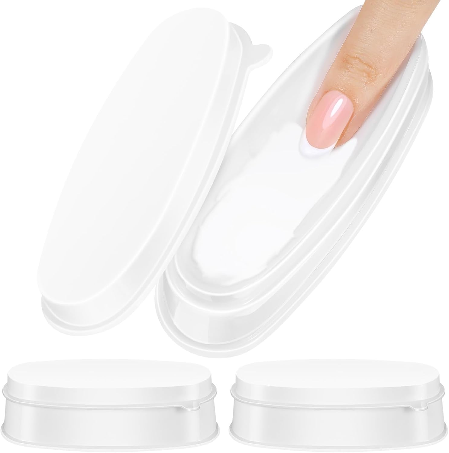 DOITOOL 3Pcs Nail Dip Powder Trays Set Plastic French Tip Nail Dipping Boxes for Manicure image number 2