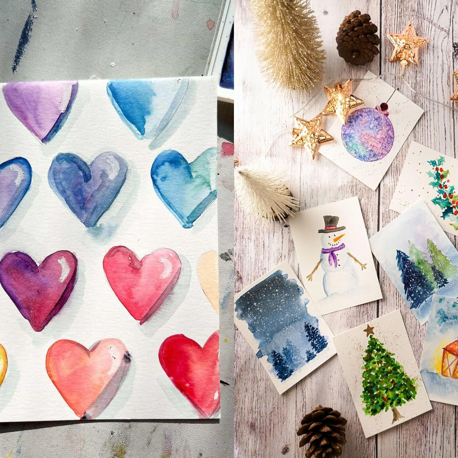 250 Pieces Watercolor Paper, Betterjonny 140Lb/300Gsm Watercolor Paper Pad Postcards Bulk, Painting Paper for Students, Artists, Sketch Painting image number 1