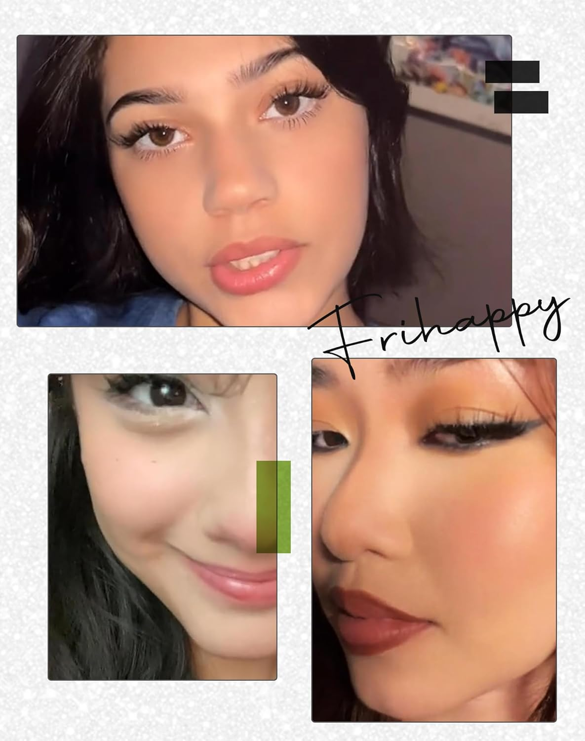 Eyelashes Lashes False Eyelashes Natural Eyelashes Wispy Lashes Mink Lashes False Eyelashes Natural 10 Pairs Frihappy Dw4-Wispy image number 3