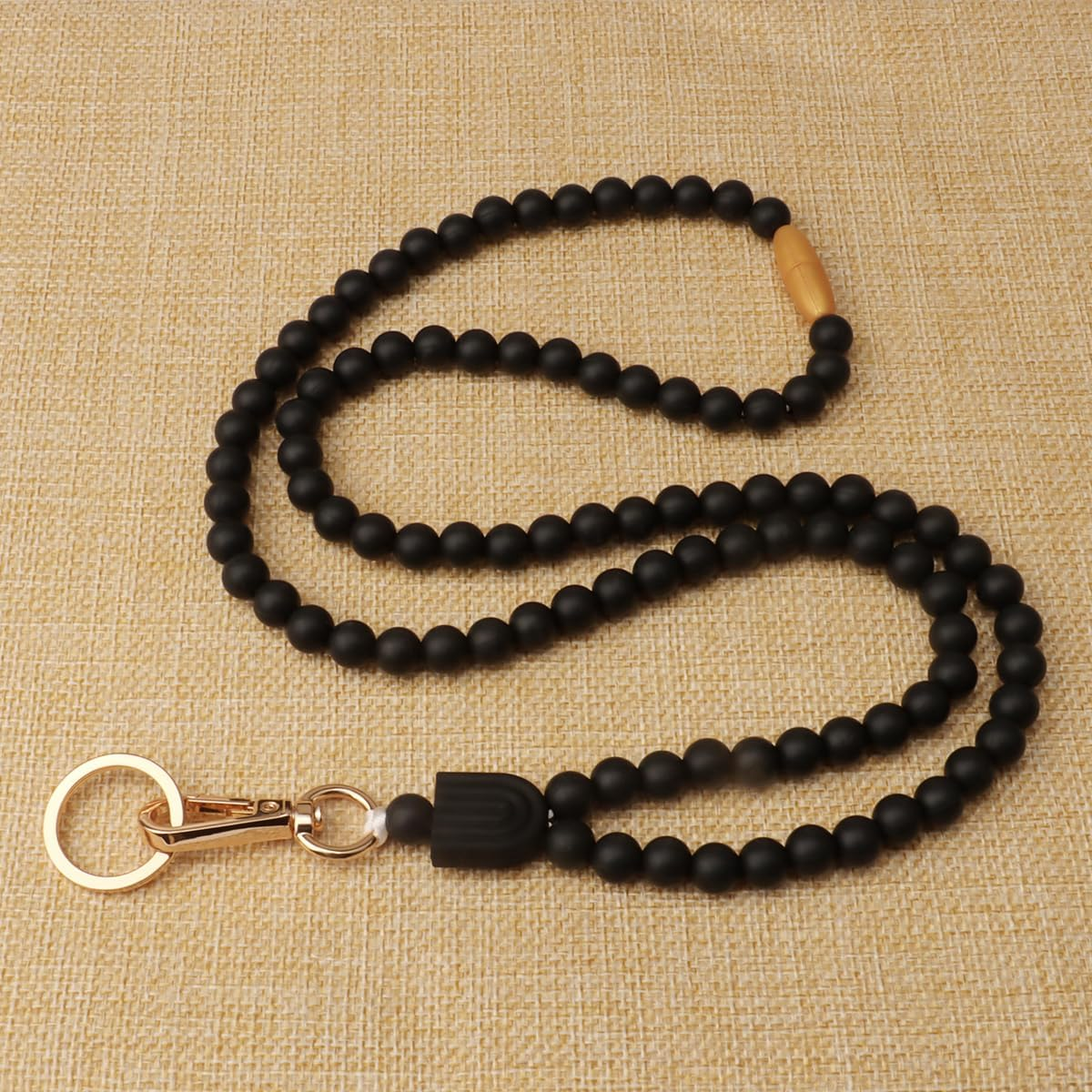 Teacher Lanyard for Id Badges and Keys Cute Silicone Lanyards Super Soft Comfortable Beaded Lanyard for Women Gift image number 3